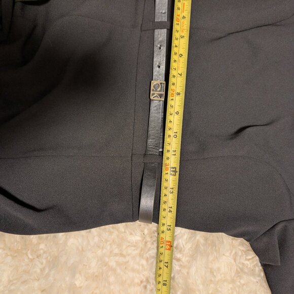 Calvin Klein Black Short-Sleeve Midi Dress w/ Belt & Front Slit - Women’s 6 - Picture 7 of 8